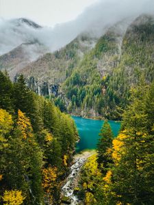 Preview wallpaper mountains, forest, lake, valley, landscape