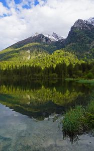 Preview wallpaper mountains, forest, lake, reflection, landscape