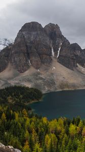 Preview wallpaper mountains, forest, lake, landscape, nature, view