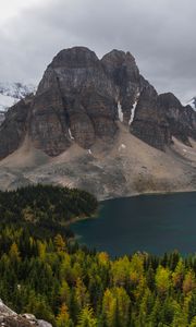 Preview wallpaper mountains, forest, lake, landscape, nature, view