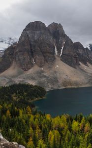 Preview wallpaper mountains, forest, lake, landscape, nature, view