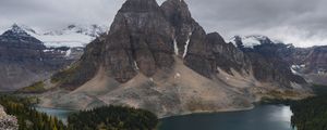 Preview wallpaper mountains, forest, lake, landscape, nature, view