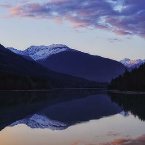 Preview wallpaper mountains, forest, lake, reflection, nature