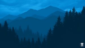 Preview wallpaper mountains, forest, landscape, dark, art