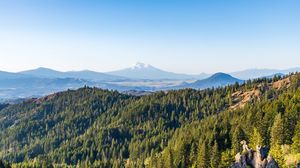 Preview wallpaper mountains, forest, landscape, nature, aerial view