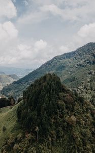 Preview wallpaper mountains, forest, peaks, slopes, landscape