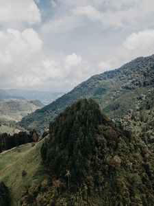 Preview wallpaper mountains, forest, peaks, slopes, landscape