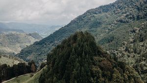Preview wallpaper mountains, forest, peaks, slopes, landscape