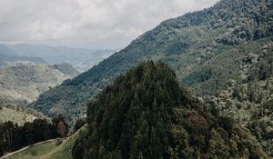 Preview wallpaper mountains, forest, peaks, slopes, landscape