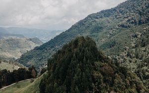 Preview wallpaper mountains, forest, peaks, slopes, landscape