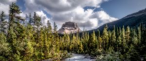 Preview wallpaper mountains, forest, river, stream