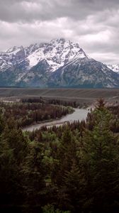 Preview wallpaper mountains, forest, river, valley, landscape