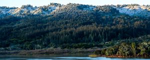 Preview wallpaper mountains, forest, slope, trees, lake