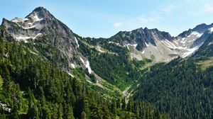 Preview wallpaper mountains, forest, trees, slopes, nature