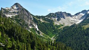 Preview wallpaper mountains, forest, trees, slopes, nature