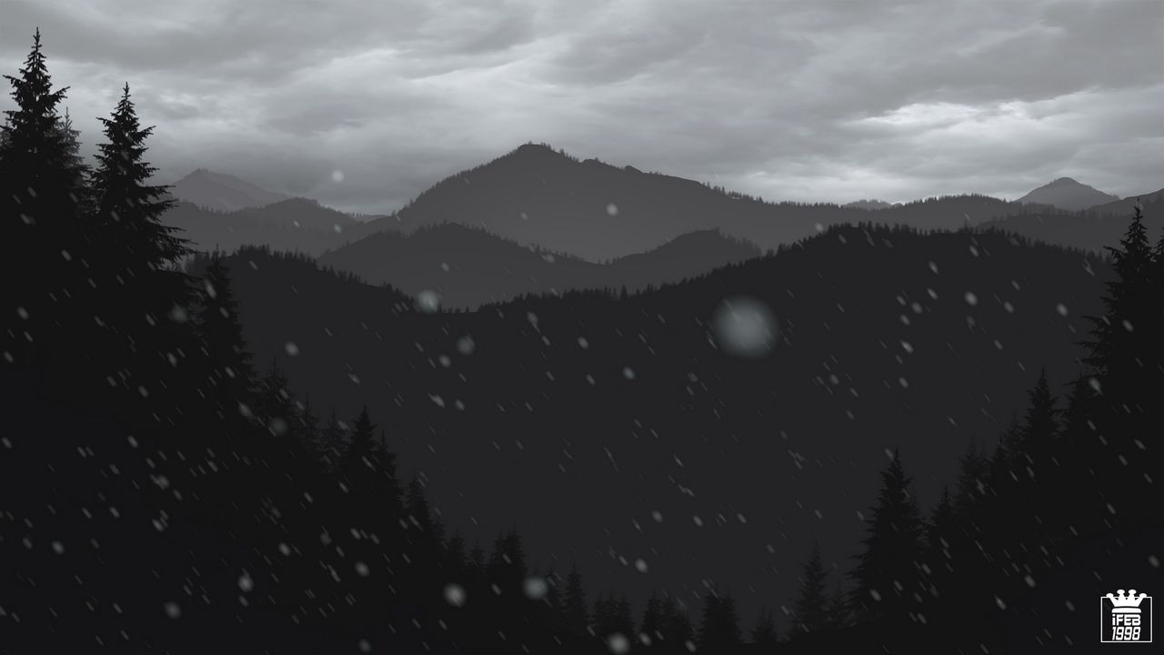 Wallpaper mountains, forest, trees, snow, vector, art