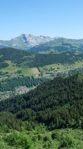 Preview wallpaper mountains, forest, trees, landscape, valley