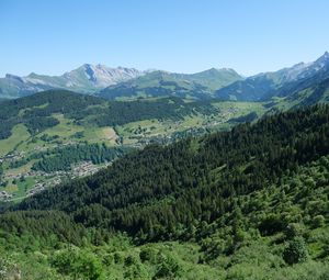 Preview wallpaper mountains, forest, trees, landscape, valley