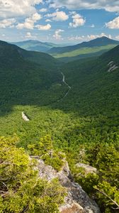 Preview wallpaper mountains, forest, trees, road