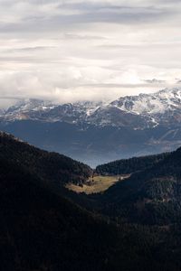 Preview wallpaper mountains, forest, trees, clouds, valley