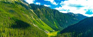 Preview wallpaper mountains, forest, valley, greenery, landscape