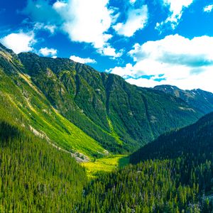 Preview wallpaper mountains, forest, valley, greenery, landscape