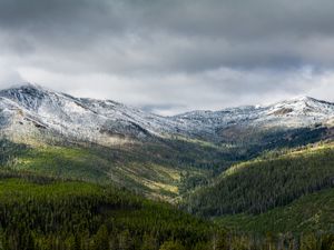 Preview wallpaper mountains, forest, valley, landscape, view, nature