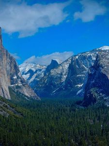 Preview wallpaper mountains, forest, waterfall, nature