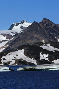 Preview wallpaper mountains, glacier, snow, water