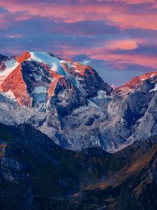 Preview wallpaper mountains, glacier, summit, marmolada glacier, colfosco, italy