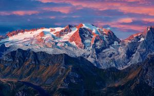 Preview wallpaper mountains, glacier, summit, marmolada glacier, colfosco, italy