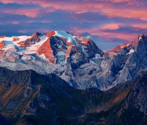 Preview wallpaper mountains, glacier, summit, marmolada glacier, colfosco, italy