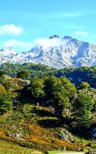 Preview wallpaper mountains, grass, beautiful, mountainous landscape, summer