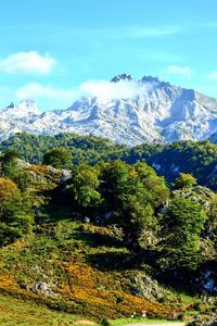 Preview wallpaper mountains, grass, beautiful, mountainous landscape, summer