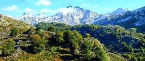 Preview wallpaper mountains, grass, beautiful, mountainous landscape, summer