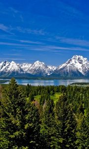 Preview wallpaper mountains, grass, distance, top