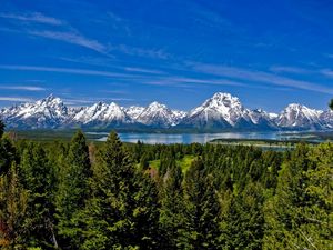 Preview wallpaper mountains, grass, distance, top