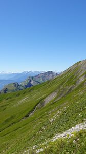 Preview wallpaper mountains, grass, landscape, mountain range