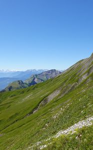 Preview wallpaper mountains, grass, landscape, mountain range