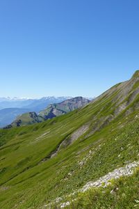 Preview wallpaper mountains, grass, landscape, mountain range