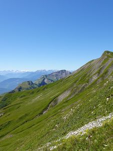 Preview wallpaper mountains, grass, landscape, mountain range