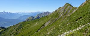 Preview wallpaper mountains, grass, landscape, mountain range