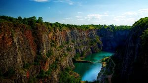 Preview wallpaper mountains, grass, river, sea, beautiful, evening