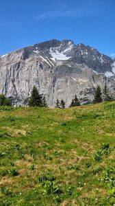 Preview wallpaper mountains, grass, sky, landscape