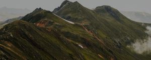 Preview wallpaper mountains, grass, stones, top