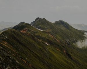 Preview wallpaper mountains, grass, stones, top