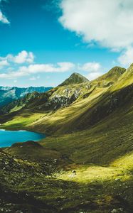 Preview wallpaper mountains, grass, summer