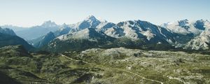 Preview wallpaper mountains, grass, top, sky