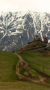 Preview wallpaper mountains, grass, trail