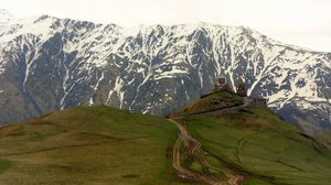 Preview wallpaper mountains, grass, trail